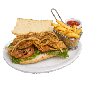 Pan con Bistec de cerdo